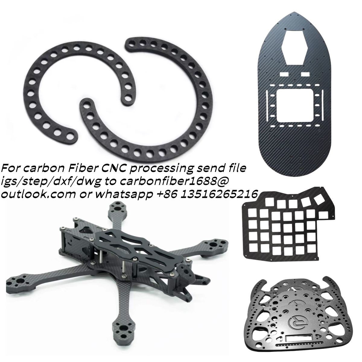 Carbon Fiber Drone Frame - ألواح وألواح ألياف الكربون، معالجة وقطع