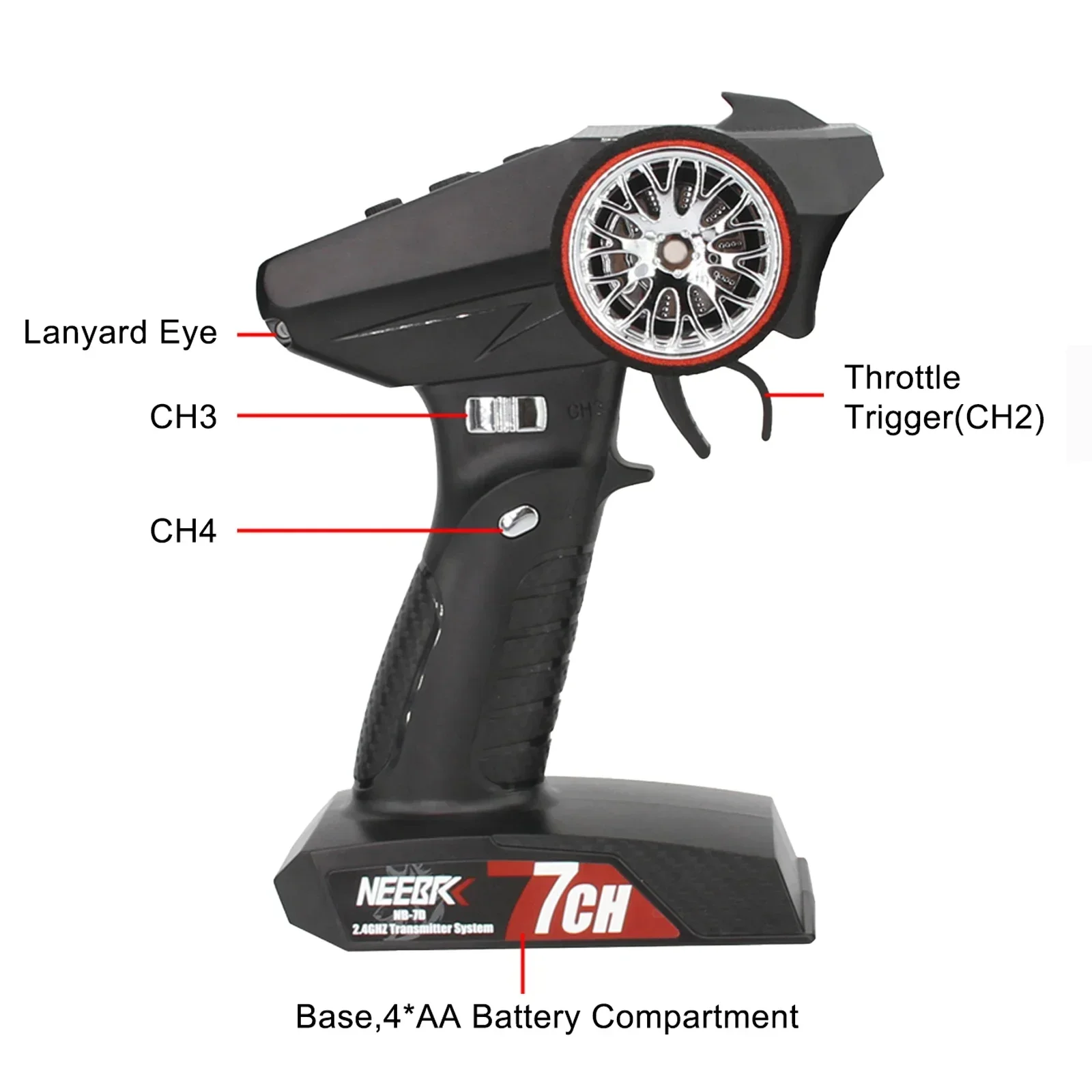 NEEBRC 7CH 2.4Ghz راديو نظام ا - مراجعة Radio Transmitter 2.4Ghz وسعره