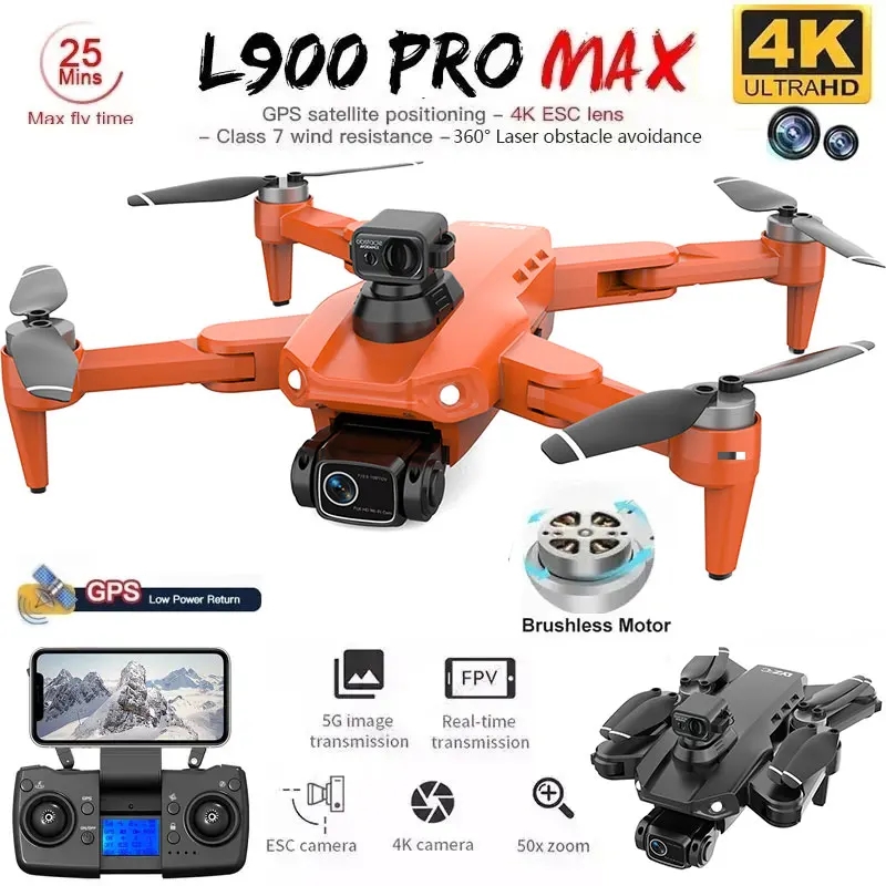 L900 Pro MAX GPS Drone 4K Prof - مراجعة Brushed Drone Motor وسعره