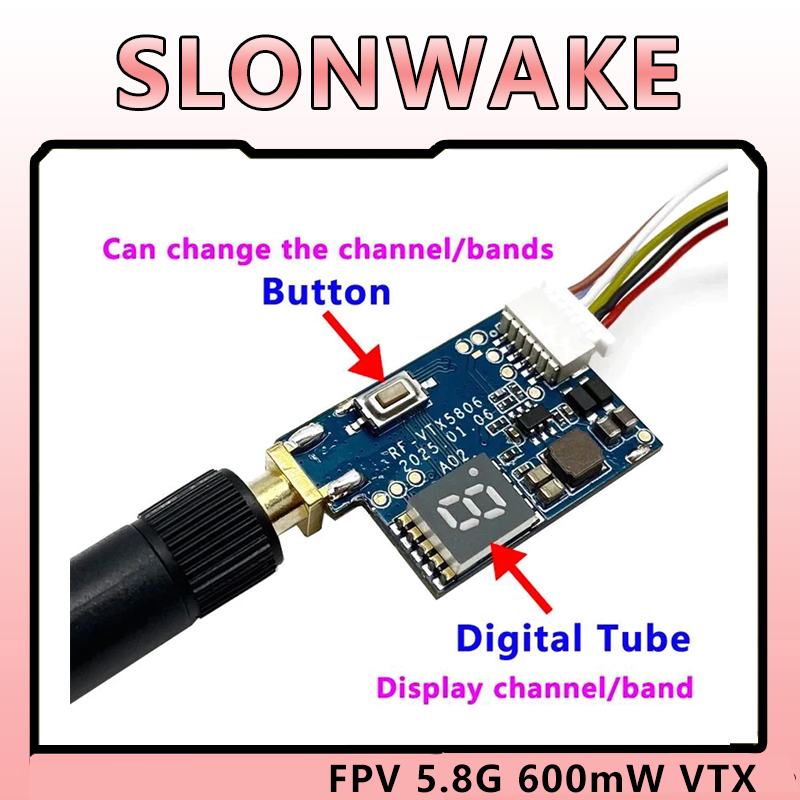 جهاز إرسال SLONWAKE 5.8G TS582 - مراجعة Analog Fpv Camera وسعره
